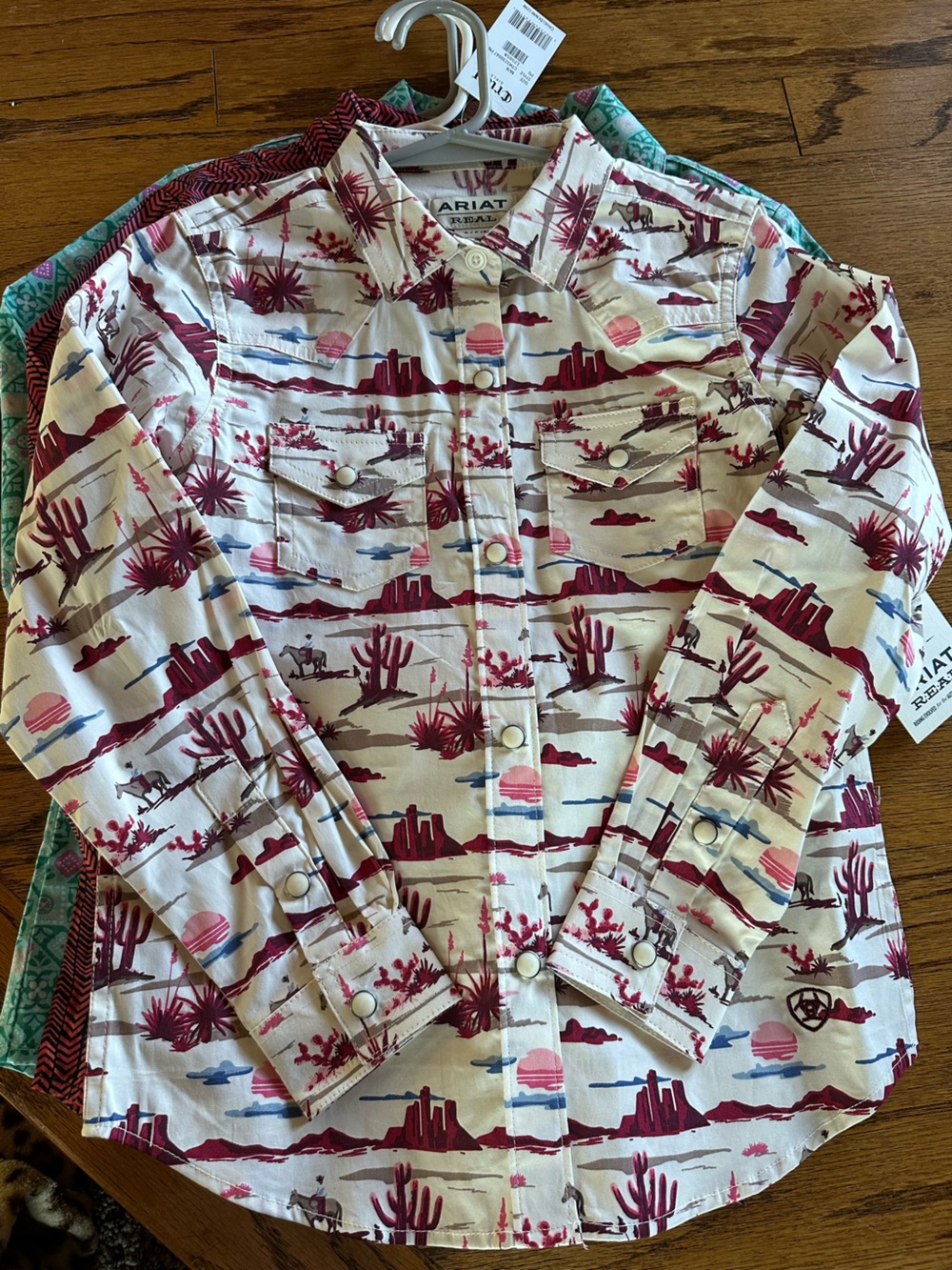 Ariat western print girls shirt